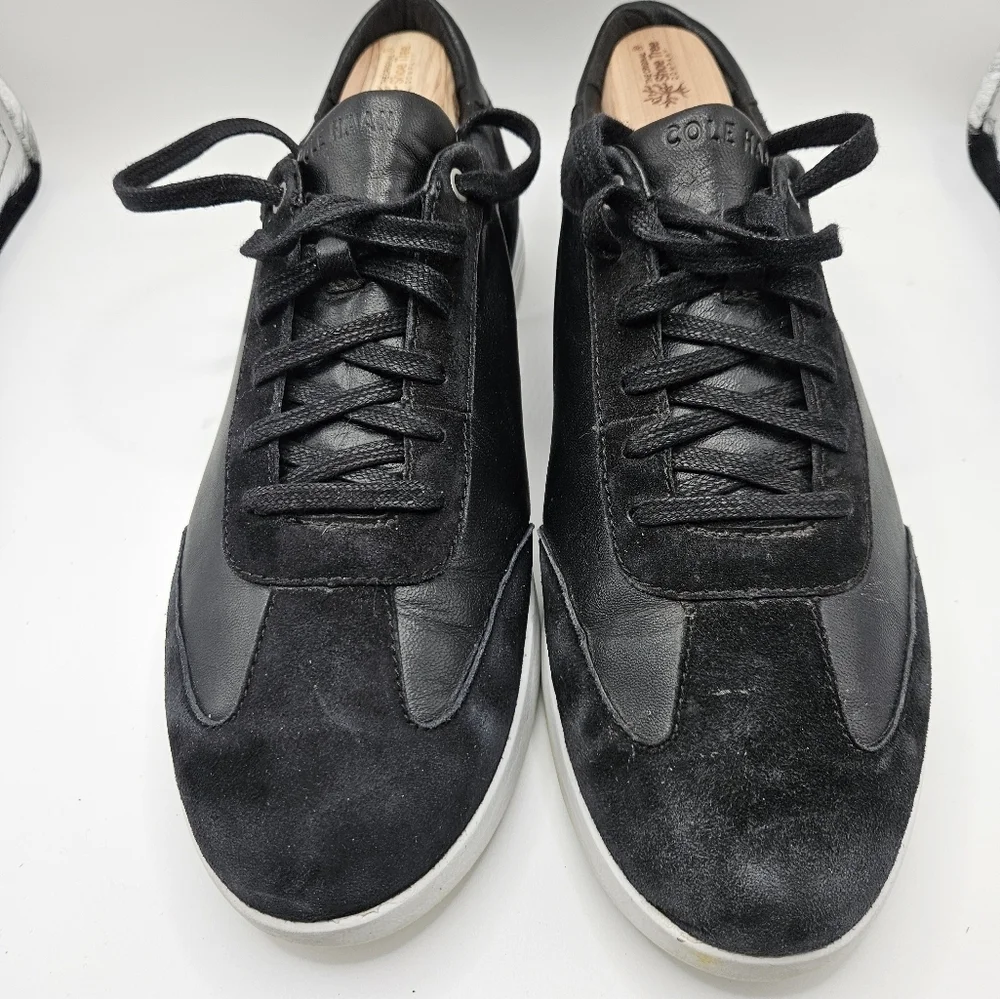 Cole Haan Grand.OS Women Size 10.5 B Black Leather Suede Low Top Casual Sneakers - Picture 5 of 10